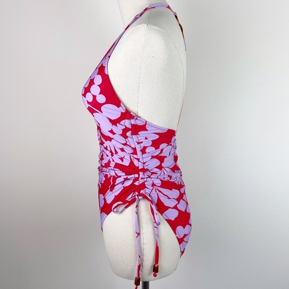 Trina Turk Red and Purple Floral One-Piece Swimsuit - Picture 5 of 12
